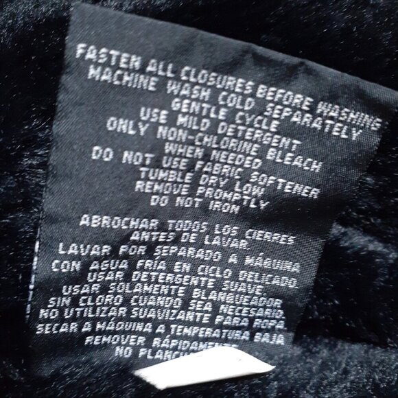 Heat Keep Womens Puffer Coat M Faux Fur Lining Black Zip Pockets CL - Picture 7 of 8